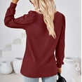 thumbnail image 4 of qolati Women's Lantern Long Sleeve Tops 2023 Trendy Embroidery Square Neck Loose Fit T-Shirt Dressy Casual Basic Work Shirts, 4 of 4