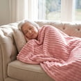 thumbnail image 6 of PBAZIH Flannel Fleece Blanket Soft Cozy Throw for Couch Bed Home Office Travel Lightweight Thick Striped Design Ideal for Lounging Napping or Extra Warmth, 6 of 6