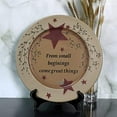 thumbnail image 3 of Primitives Vintage “from Small Beginings, Come Great Things” Wood Decorative Plate Round Display Wooden Plate Home Décor Art, 13-1/4 Inch, 3 of 5
