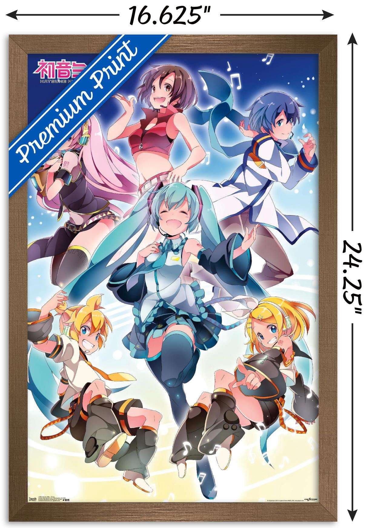 Hatsune Miku - Group Wall Poster, 14.725" x 22.375", Framed