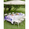thumbnail image 4 of Outdoor Tablecloth with Umbrella Hole for Patio/Picnic/Party/Camping, Spring Purple Wisteria Flowers Waterproof Table Cloth Rectangle Table Cover Washable, Rustic Floral Branches (52"x 70"), 4 of 8