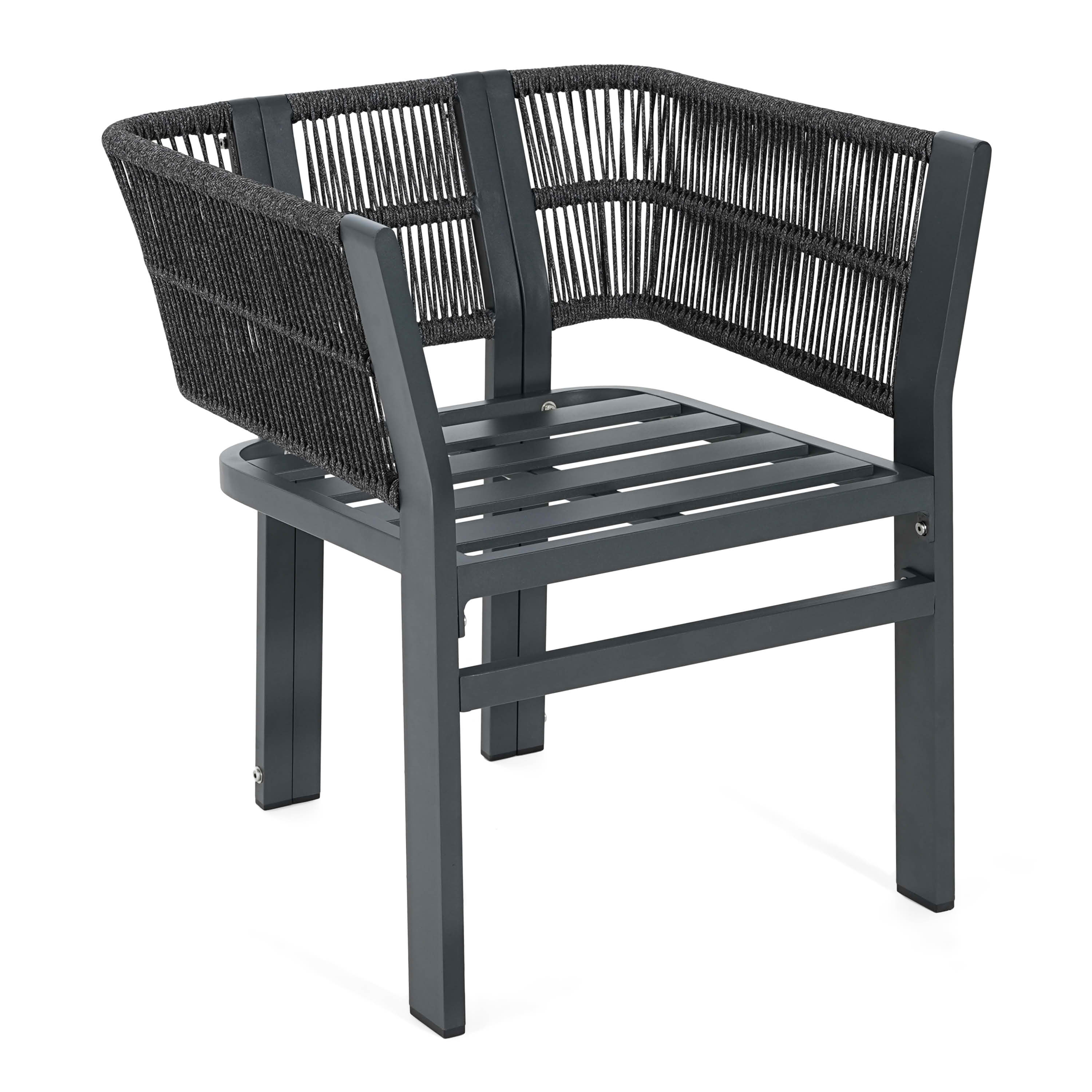 MAYEERTY Set of 2 Patio Aluminum Outdoor Chairs with Rattan Accent & Weather-Resistant Cushions