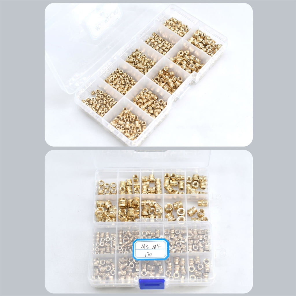 NEXAVKPR Upgraded Brass Threaded Insert Nut set Reliable Nut Resistant Insert Nut set for DIY & Industrial Projects