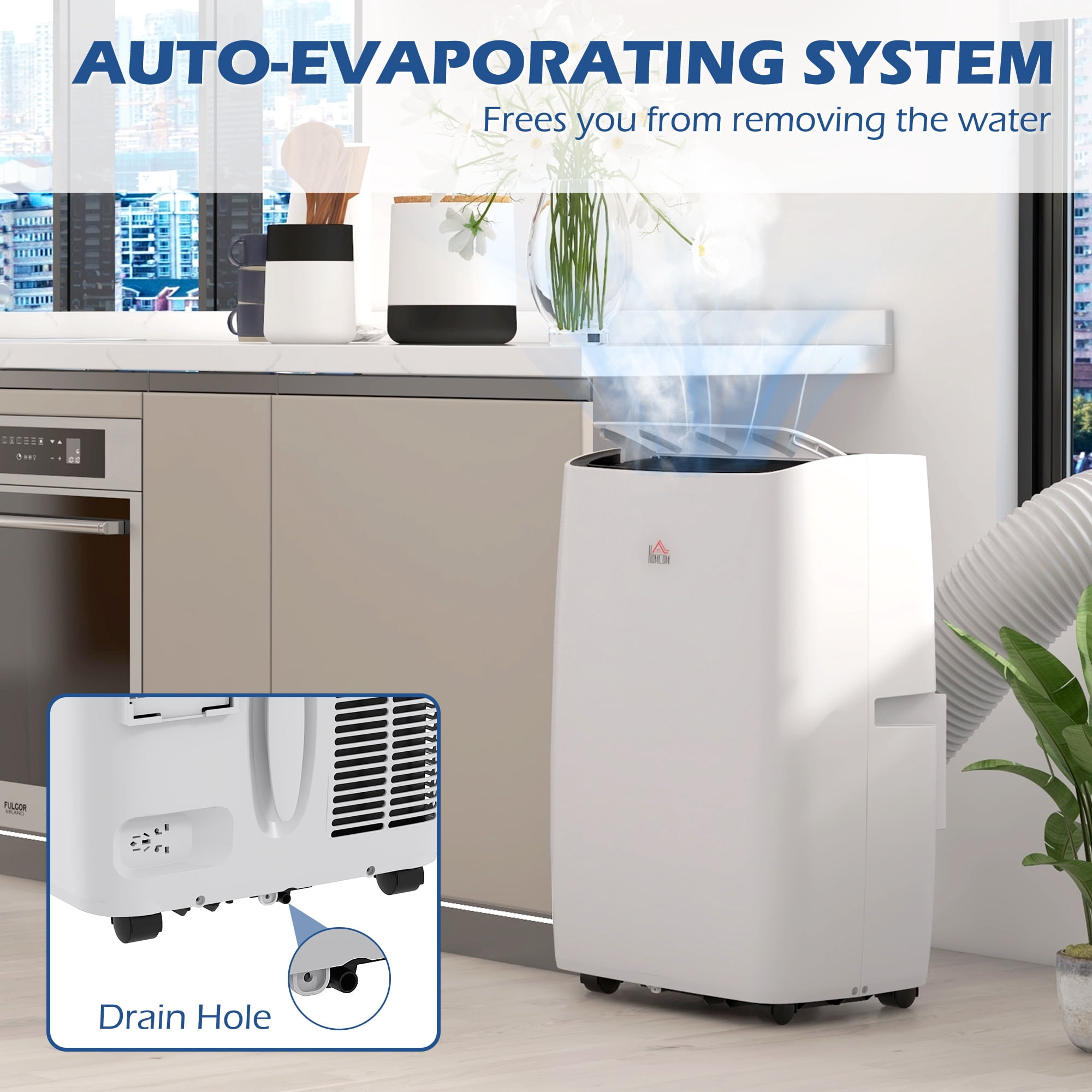 HOMCOM 12,000 BTU Portable Air Conditioner, White