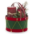 thumbnail image 4 of Holiday Drum Green with Red Swing Handle Basket - Sm 7in, 4 of 4