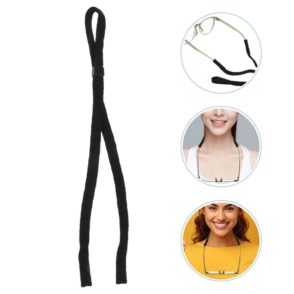 OFFIGAM 6Pcs Eyeglass Retainer Adjustable for Glasses Eyewear 37cm in Black