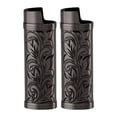 thumbnail image 2 of 2Pcs Lighter Case, Zinc Alloy  Floral Pattern Lighter Storage Container Protective  Case Cover for Outdoor Camping Hiking, 2 of 8