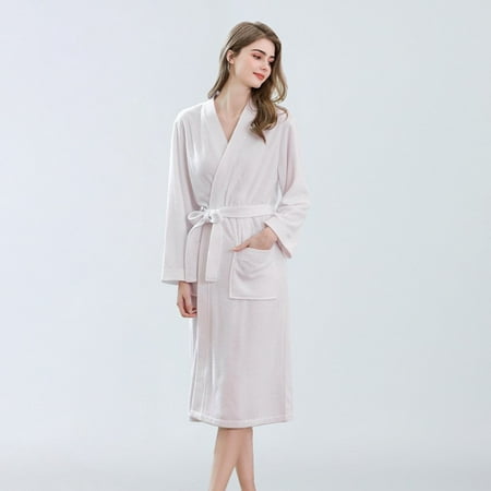 

YSEINBH Lightweight Soft Nightgown Long Bathrobes For Women Warm Fleece Winter PajamasDresses Elegant Sleepwear