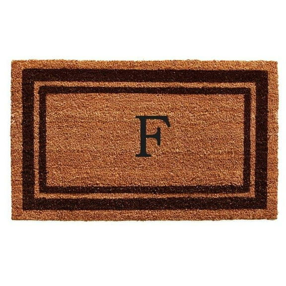 Calloway Mills Brown Border 24" x 36" Monogram Outdoor Doormat (Letter F)