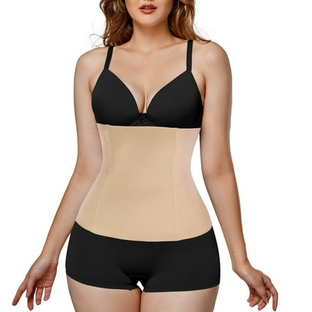 

Eleady Postpartum Belly Band Maternity Support Recovery Belt Girdles for Women Body Shaper Tummy Control Waist Trainer(Beige Large)