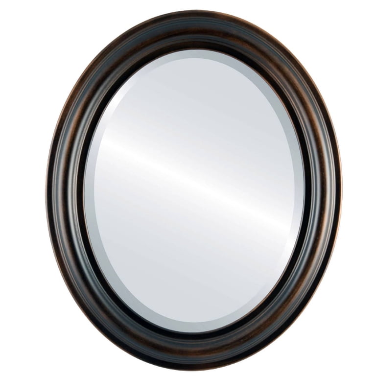 OVALCREST 16x20 Inch Frameless Beveled Oval Mirror - 1" Bevel Edge, Wall Mount, For Bathroom Or Bedroom