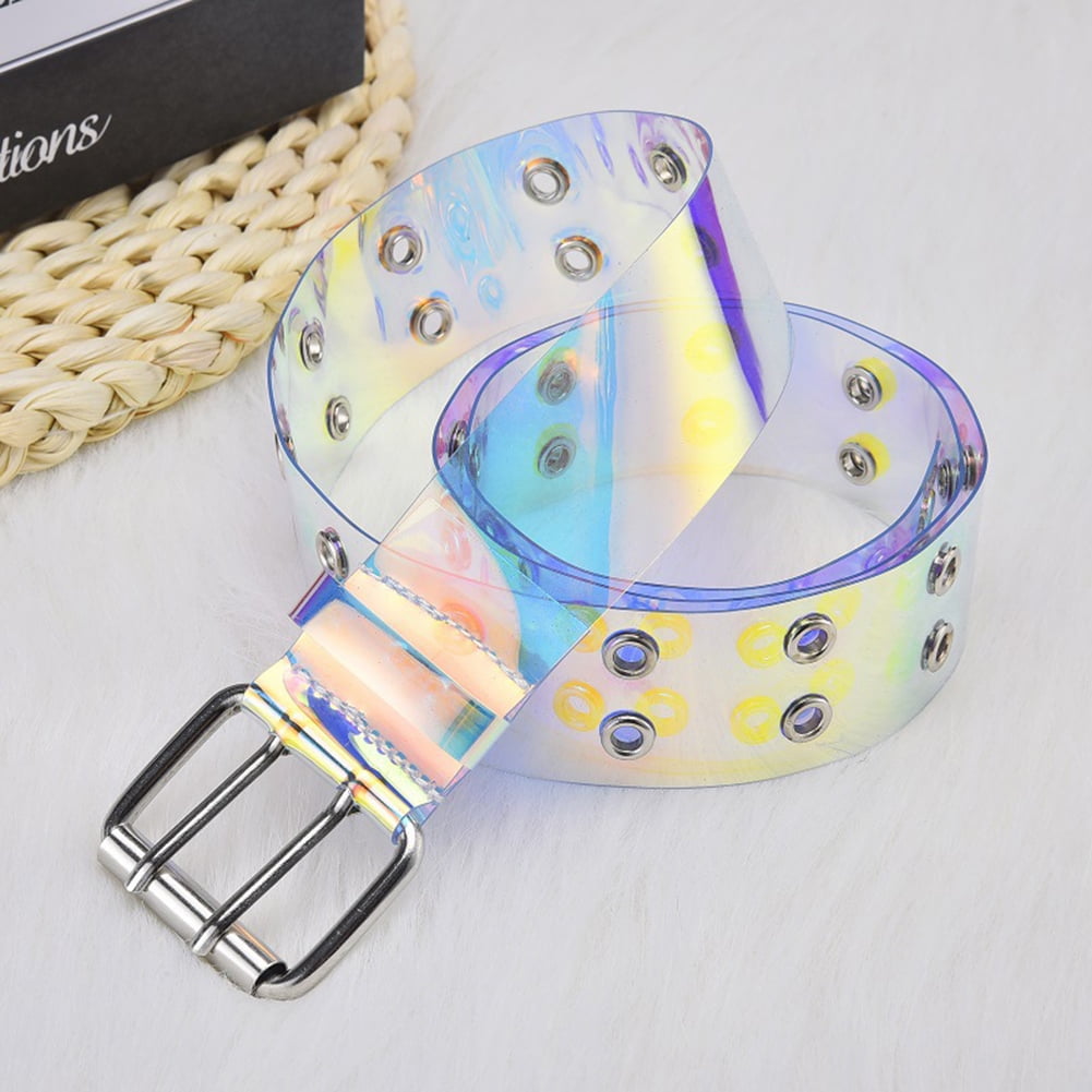 Resin Transparent Clear Heart Square Round Metal Buckle Belt Harajuku Waistband 