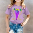 thumbnail image 2 of HNMKIU Chemise Décontractée Imprimée à Col Rond Manches Courtes pour Filles Tendance pour l'Été Tee-Shirt à la Mode pour un Usage Quotidien Haut Polyvalent pour Tenue Décontractée Élégante pour Filles, 2 of 5