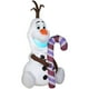 thumbnail image 1 of Inflable Navideño Disney Disney Olaf Sentado Sosteniendo Bastón de Caramelo 152 cm de Altura, 1 of 4