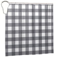 thumbnail image 2 of Polyester Fiber Shower Curtain, Gray Gingham Print Shower Curtain, Metal Buckled Eye Waterproof Shower Curtain, Can Be Washed-72x72in, 2 of 8