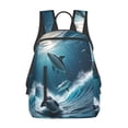thumbnail image 1 of Balery Ice Blue Ocean Cute Dolphin A Mochila ligera para hombre y mujer: duradera e impermeable, ideal para la escuela, el trabajo, viajes y uso diario., 1 of 7