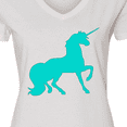 thumbnail image 4 of Inktastic Aqua Unicorn Women's V-Neck T-Shirt, 4 of 5