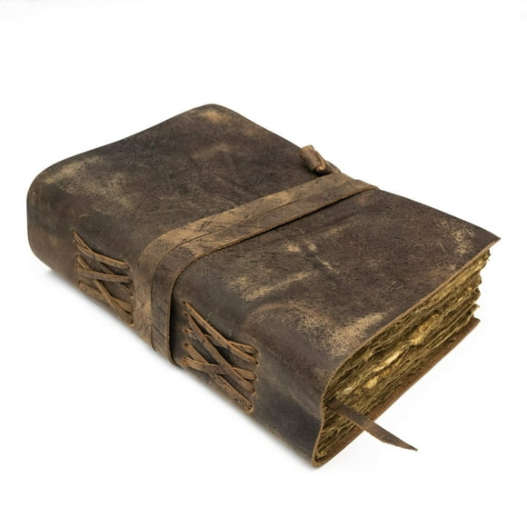 NomadCraftsCo. Leather Journal - Vintage Leather Journal with Bookmark, Book of Shadows Journal, Grimoire Journal, Witch Journal, Vintage Journal for Men and Women, 200