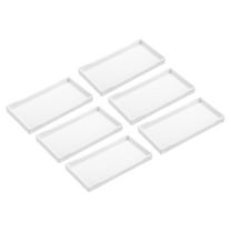 Uxcell 4" x 8" Small White Mini Tray Plastic Rectangular Wooden Serving Trays White 6Pack