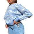 thumbnail image 3 of Women‘s Sweaters Pullover Long Sleeve Floral/Checkered Vintage Oversized Sweater, 3 of 4