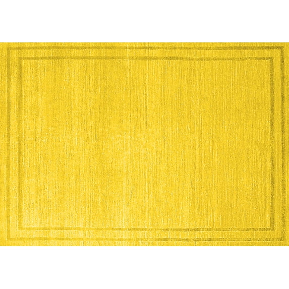 Ahgly Company Indoor Rectangle Solid Yellow Modern Area Rugs, 2' x 5'