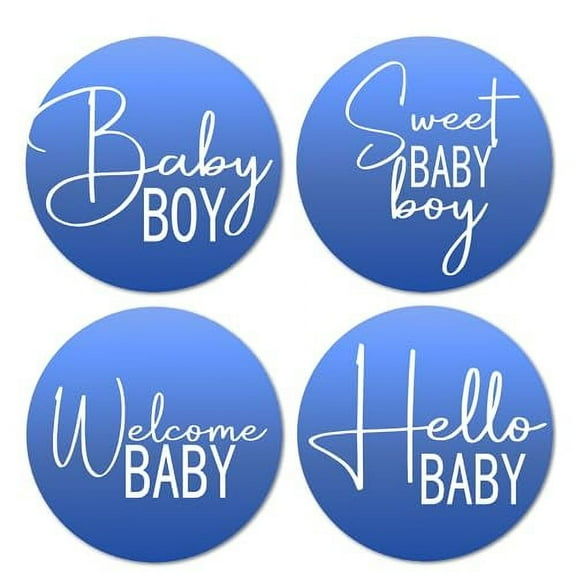 40 Blue Modern Baby Shower Stickers, 2 Inch Big Round Glossy Labels, It’s a Boy Baby Shower, Great for Party Favors, Tags, Games And Supplies. Made in USA