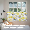 thumbnail image 3 of Yellow Watercolor Floral Tier Curtains 24 Inch Length, Spring Flower Abstract Art Cafe Short Curtains for Bathroom Over Sink, Small Kitchen Curtain Light Filtering Tiered Drapes 2 Panels 27.5"Wx24"L, 3 of 8