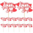 thumbnail image 1 of Red Valentine Cupcake Toppers Wooden Cake Picks for Decoration Lightweight and Delicate 20pcs, 1 of 5