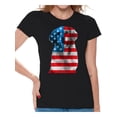 thumbnail image 1 of Awkward Styles Women's USA Flag Golden Retriever Graphic T-shirt Tops Independence Day Gift, 1 of 4