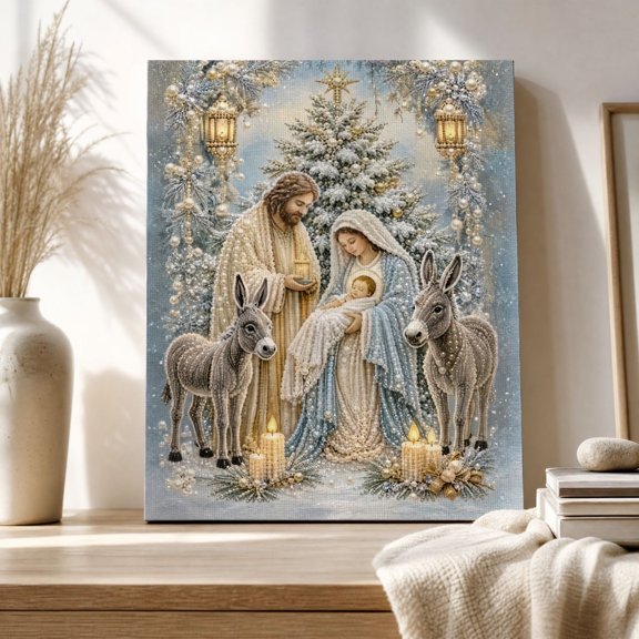 Clearance! Nativity Scene Wall Art, Christmas Jesus DIY Diamond Art Kit for Adults, Home Decor & Religious Gift for Crafters