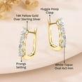 thumbnail image 5 of White Topaz  925 Sterling Silver 14K Yellow Gold Plated Hoops Hoop Earrings for Women Jewelry Ct 1.39 Birthday Christmas Gifts for Women, 5 of 8