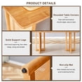 thumbnail image 5 of Gzxs 59 Inch Wood Dining Table, Traditional Writing Work/Study Computer Desk with Rattan Decorated Legs for Home Office & Bedroom, Modern Kitchen Dinner Tables for 4, Easy Assembly, Natural, 5 of 9