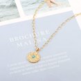 thumbnail image 5 of 18K Gold Moon Star Lion Evil Eye Colgante Collar Medallón Oval Link Gargantilla Layering Jewery para Mujeres Niñas Dainty Gargantilla Colgante Collar Evil Eye brillar Juguete, 5 of 5
