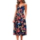 thumbnail image 2 of Moda para mujer Sexy cuello en V sin mangas ahueca hacia fuera impreso estampado Mid Claf vestidos Fridja  hjkh6395, 2 of 5