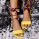 thumbnail image 4 of Sandalias con correa en el tobillo para mujer Zapatos de ocio para mujer de verano de colores mezclados a la moda Wmkox8yii  shjk2776, 4 of 9