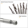 thumbnail image 3 of Taladro 6 unids/set broca combinada para taladro HSS juego de brocas para avellanador desbarbado 1/4 Pulgadas Para Máx. 5 Mm De Espesor Suave De Metal/ Madera/ Plástico, 3 of 4