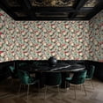 thumbnail image 3 of Floral Peel and Stick Wallpaper Vintage Floral Roses Blossoms Green Leaves Blue Wall Mural 17.7in x 9.8ft Self Adhesive Removable Wall Paper Renter Friendly Wallpaper for Bedroom Nursery Kids, 3 of 8