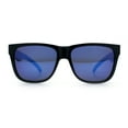 thumbnail image 4 of Mens Polarized Color Mirror Sport Horn Rim Plastic Rectangle Sunglasses Shiny Black - Blue Mirror, 4 of 8