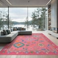 thumbnail image 2 of ODIKA 8'x10' Washable Area Rug Pink Vibrant Floral Symphony Design Elegant Garden Motifs with Intricate Border Detail for King Size Bedroom Under Bed, Master Suite, Non-Shedding, Easy Care, 2 of 7