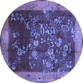thumbnail image 1 of Ahgly Company Machine Washable Indoor Round Oriental Blue Asian Inspired Area Rugs, 3' Round, 1 of 4