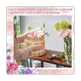 thumbnail image 2 of 2Pcs Wicker Wedding Flower Girl Baskets Pearl Wicker Rattan Handwoven Basket Wicker Basket with Handle Straw, 2 of 5