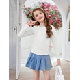 thumbnail image 4 of Arshiner Girls Long Sleeve T-Shirts Ruched Knot Side Tunic Blouse Tee Tops, 4 of 8