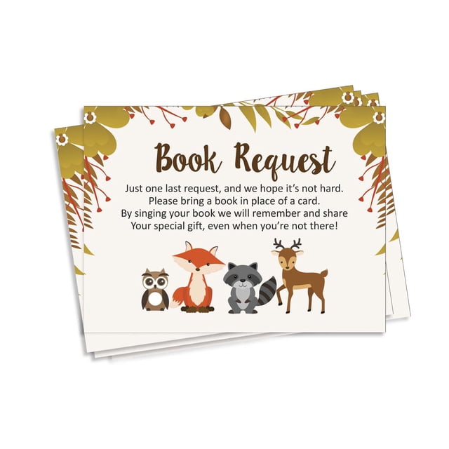 Inkdotpot 30Jungle Animals Gender Neutral Baby Shower Book Request Cards Bring A Book Instead Of A Card Baby Shower Invitations Inserts Games