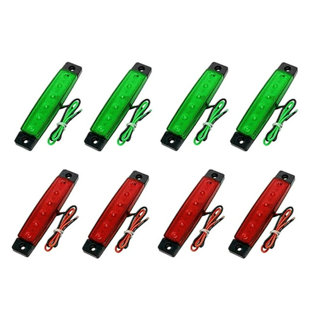 8 × LED Marine Bow Barco Luces de navegación para Rojo Luz de popa DC-12V