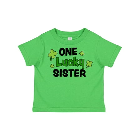 

Inktastic One Lucky Sister with Shamrocks Gift Toddler Toddler Girl T-Shirt