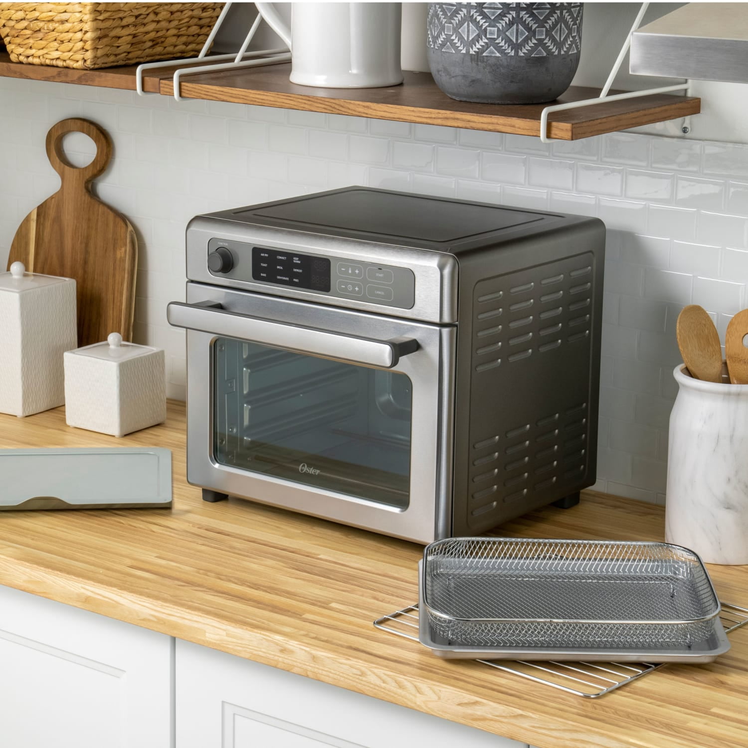 Oster Digital RapidCrisp Air Fryer Oven, 9-Function Countertop Oven with Convection