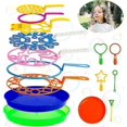 thumbnail image 1 of Juego de varitas de burbujas grandes, 15 piezas de juguetes grandes para hacer burbujas con bandeja a granel para niños, juguetes de burbujas de verano para exteriores, regalo de cumpleaños, 1 of 5