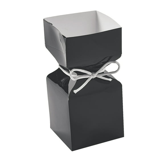Black Vertical Hexagon Box - Party Supplies - 12 Pieces