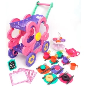 Kid Connection Flower Tea Cart Play Set, 45 Pieces