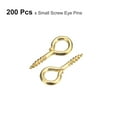 thumbnail image 3 of Uxcell 200 Pack Small Screw Eye Hooks Mini Eyelets Screws, 5.5x12x1.2mm, Gold Tone, 3 of 5